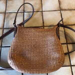 Fossil crossbody brown weave